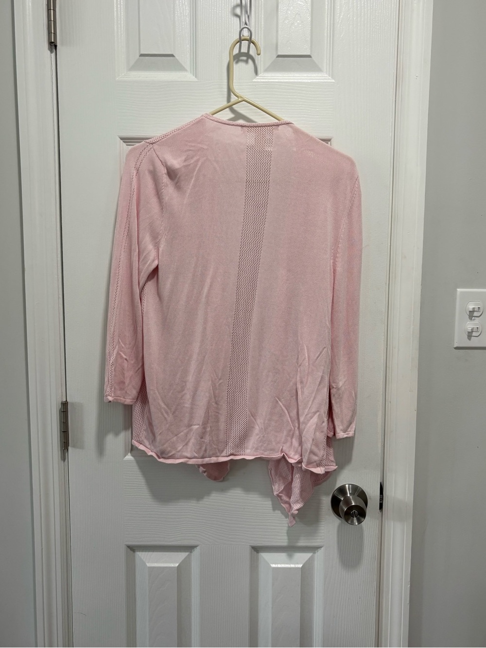 Women's Light Pink Open-Front Ruffle Cardigan by - Picture 2 of 6